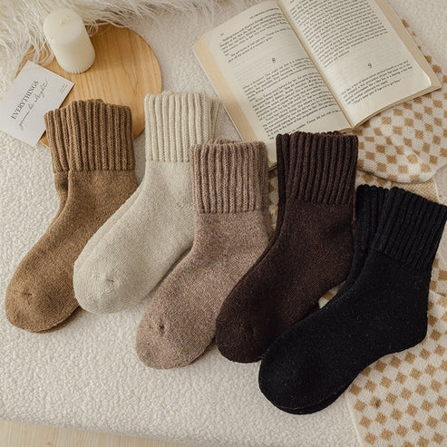 Knitted Wool Thermal Socks (Assorted Set of 5 Pairs)